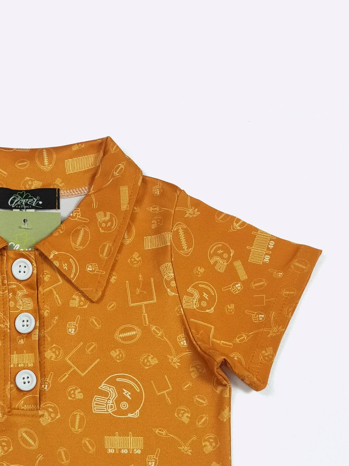 Football Field Goal Boy Collar Shirt(Orange)-FFGCS