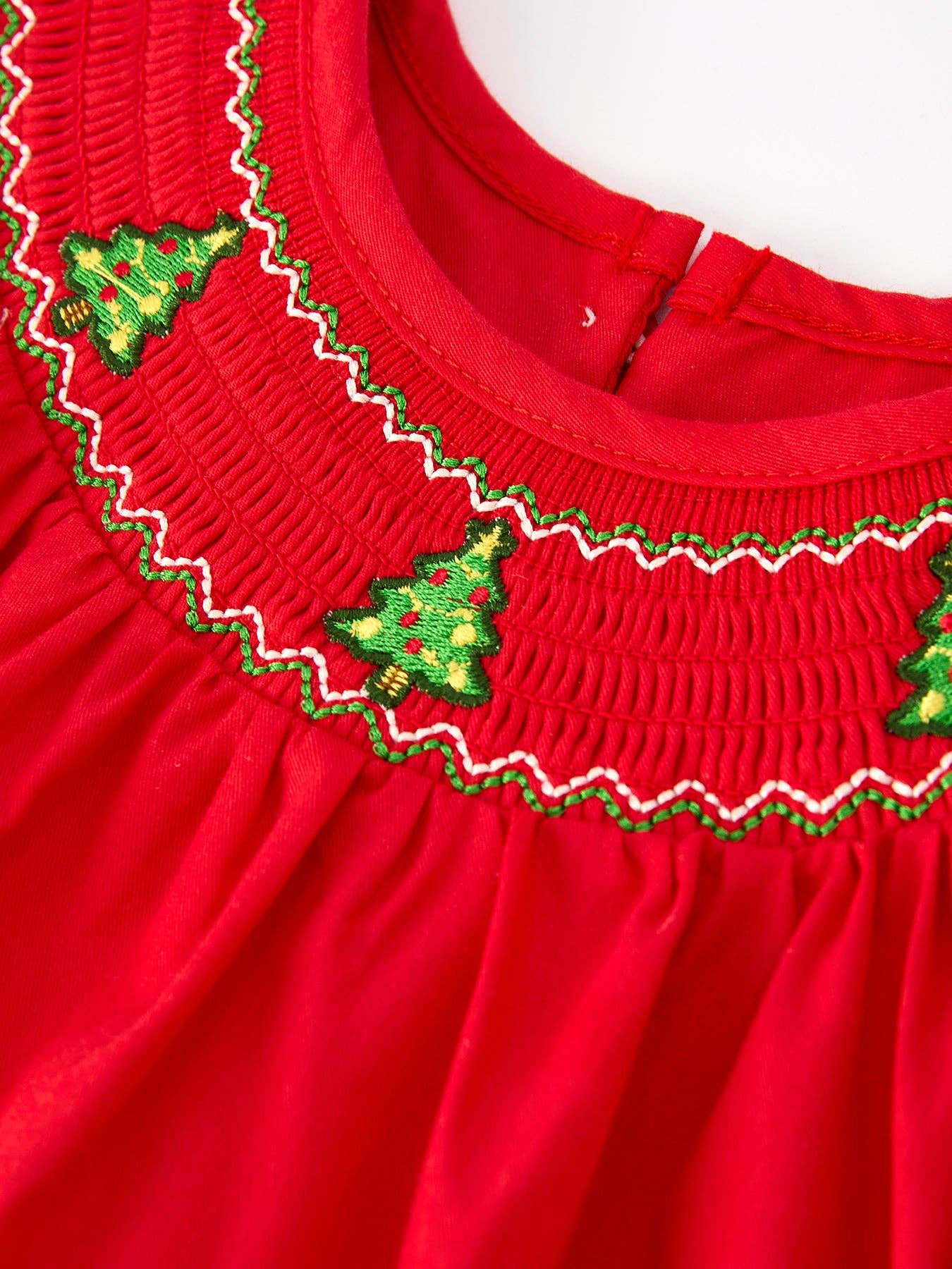 Rylee Faith Designs - Christmas Baby Romper: Adorable Green Christmas Tree Embroidery-101825jb