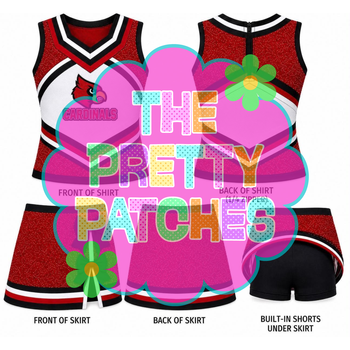 BRIDGE CITY CARDINAL GLITTER CHEER UNIFORM (PREORDER) 060526KB