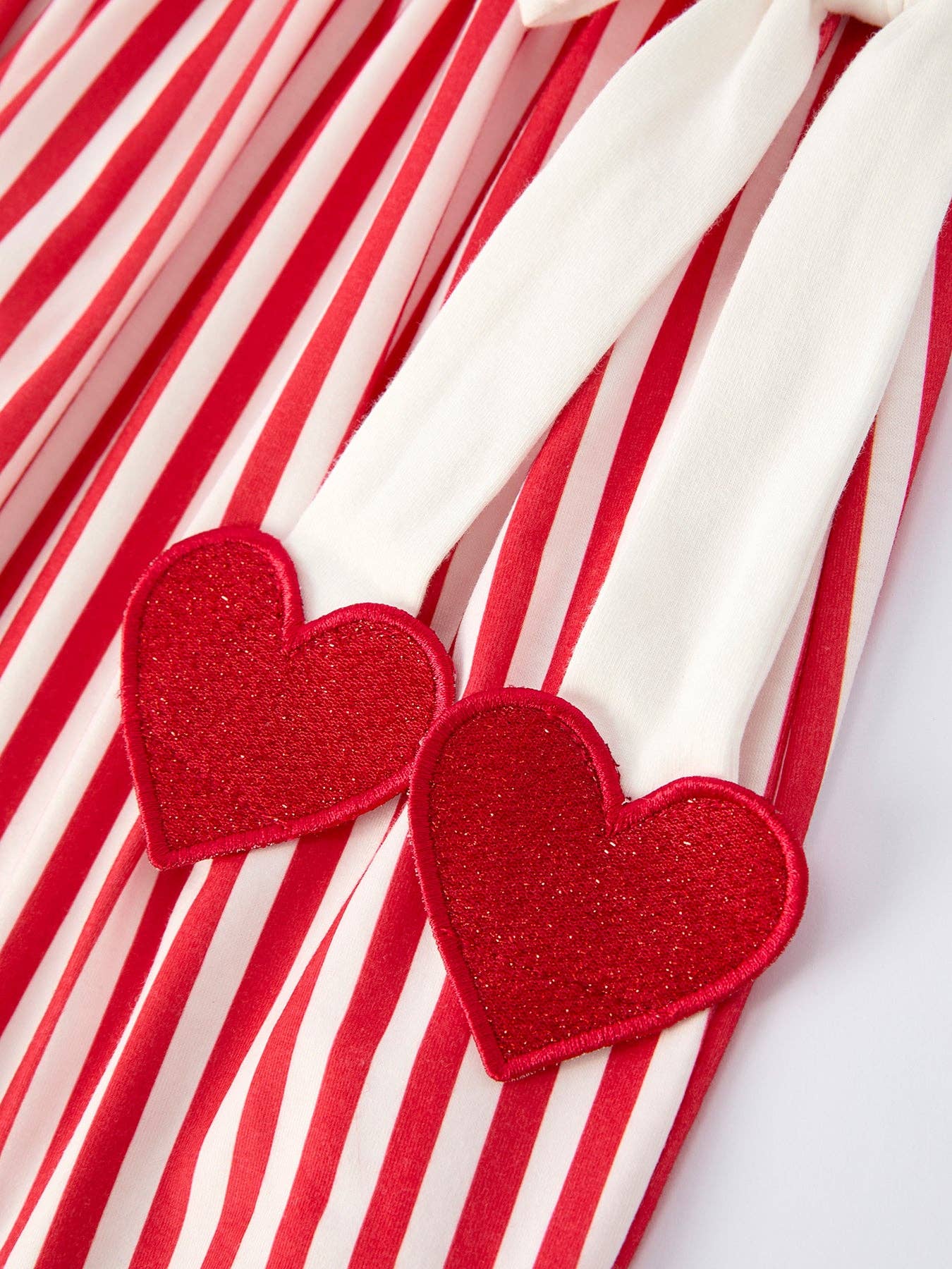 Valentine's Red Stripe Heart Dress for Toddler Girls Aj12126