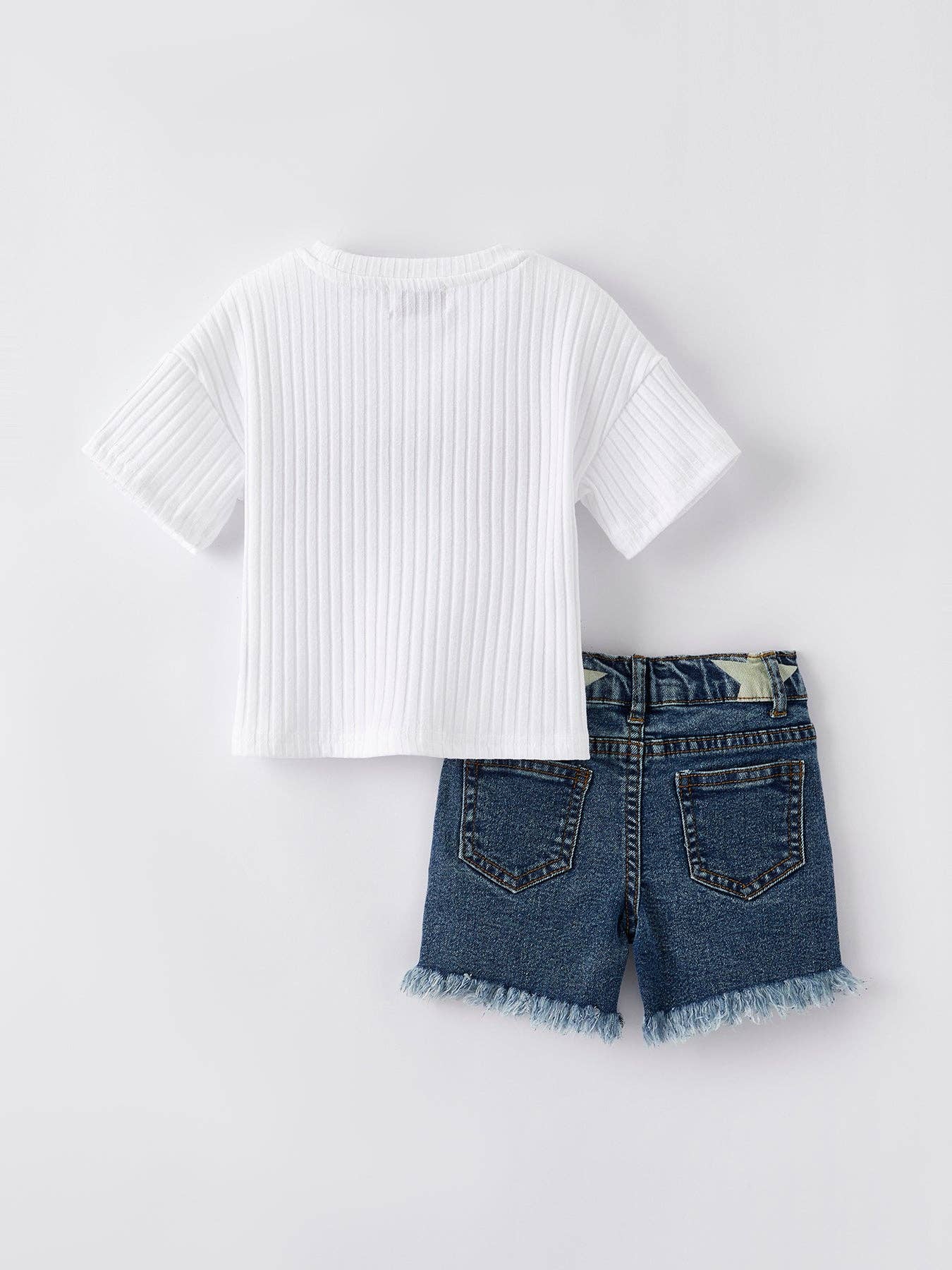 Girls “America”Top+Denim Shorts Set OFG507