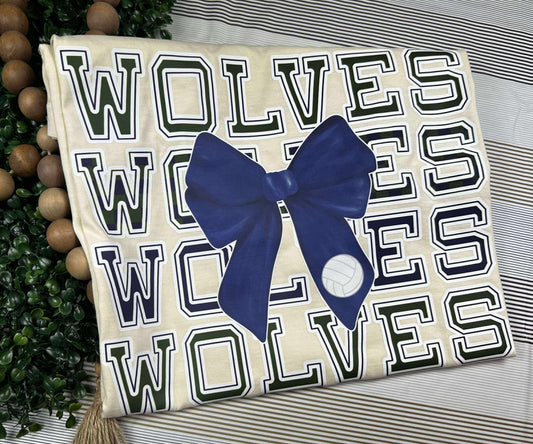 Wolves x4 with Volleyball Bow - T SHIRT - (Comfort Color)