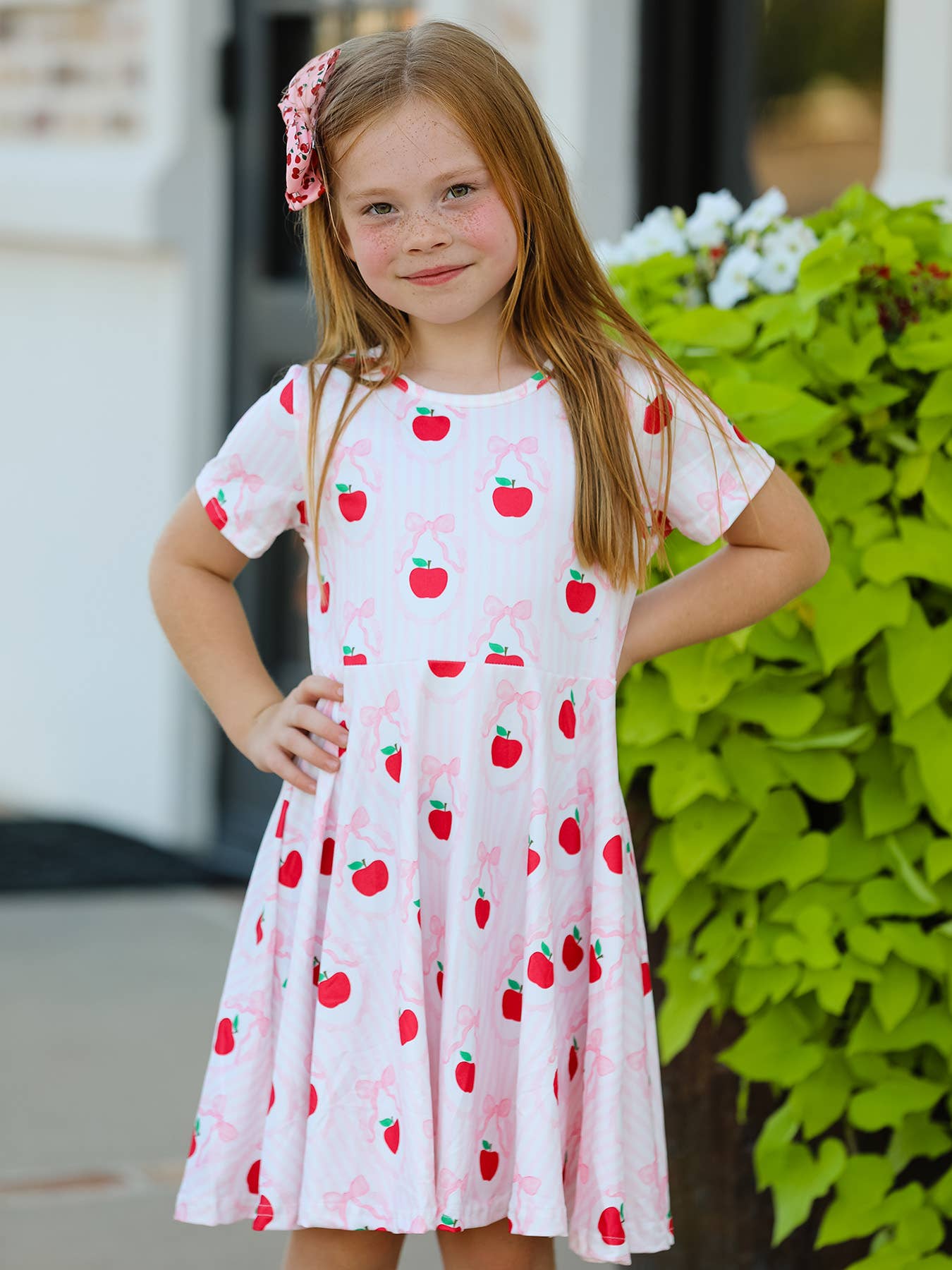 Back to School Apple Striped Sweet Girl Dress-B2SAS