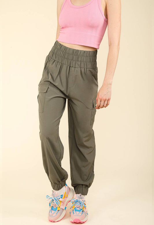 High Waisted Cargo Active Joggers w/ Pockets 1460-NPSJ