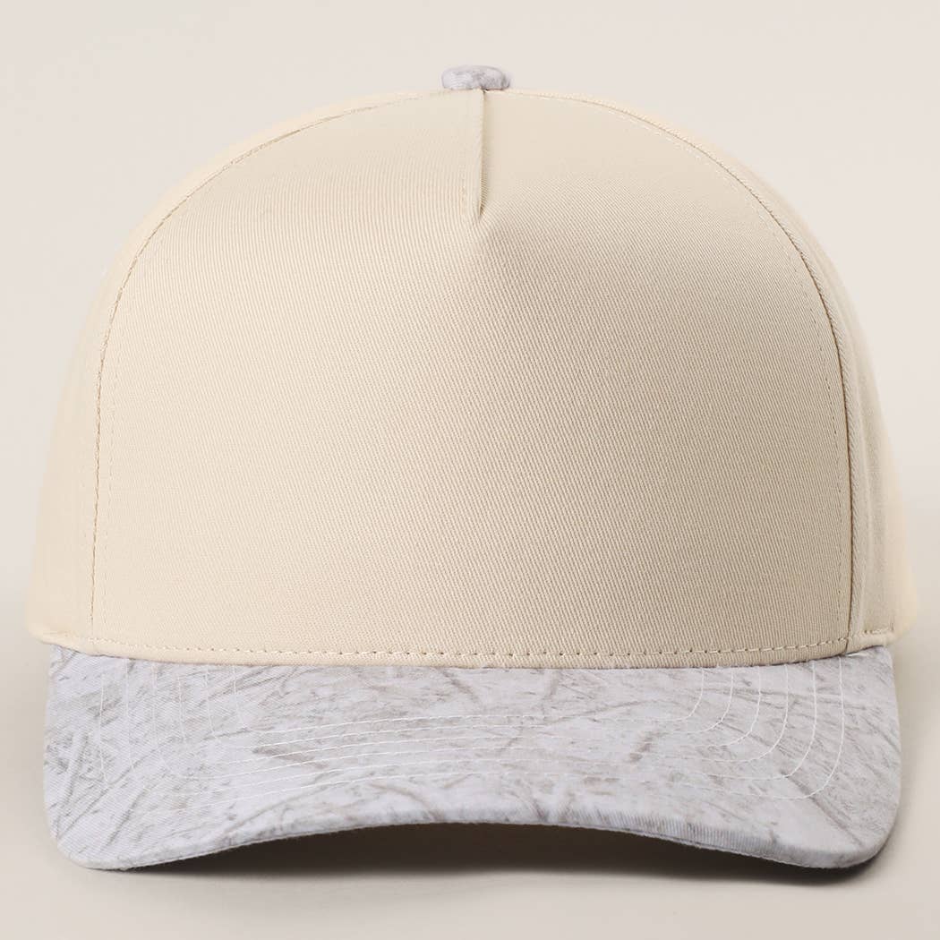 Two Tone Neutral Color WHITE CAMO Trucker Hat-101125br