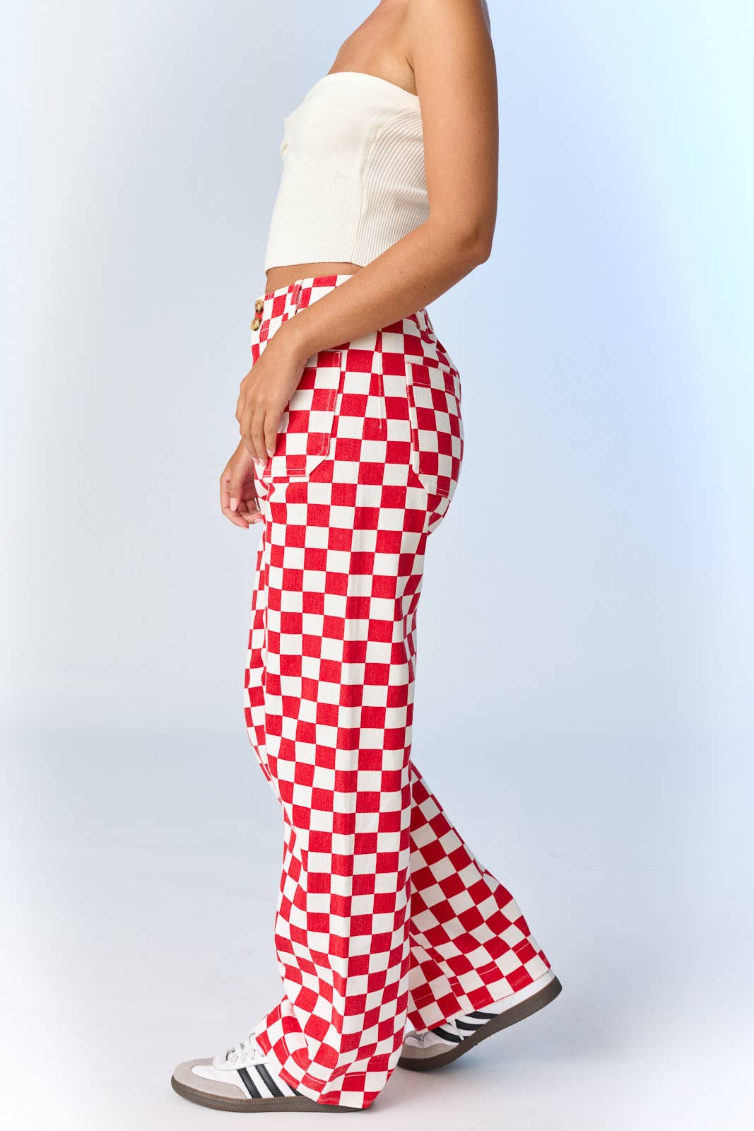 Demi Checkered Bottoms w Elastic Band-10425br