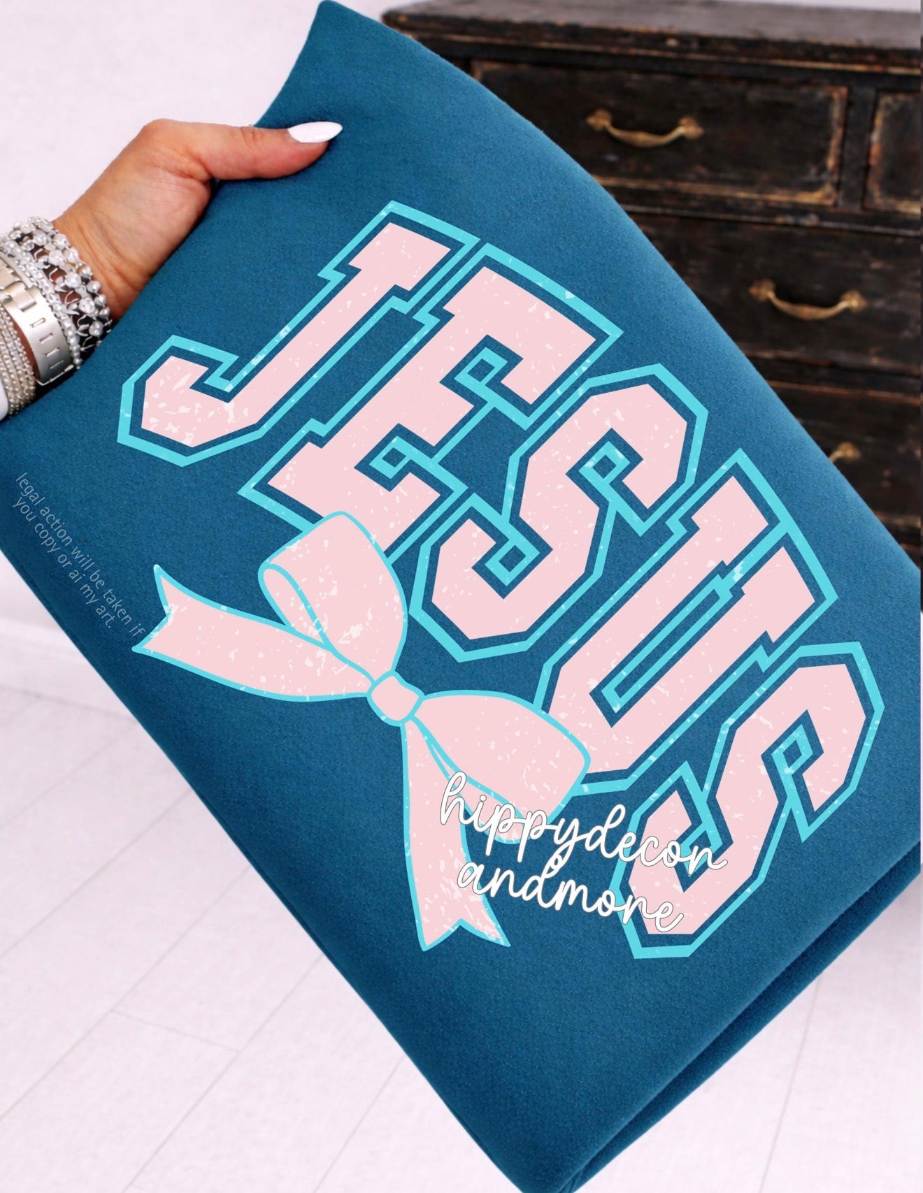 Jesus with Bow  - TSHIRT- (COMFORT COLOR/BELLA)