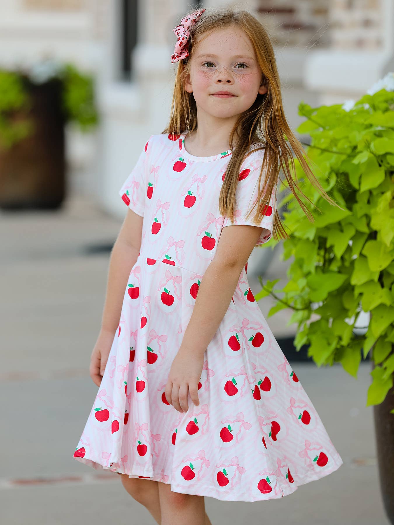 Back to School Apple Striped Sweet Girl Dress-B2SAS