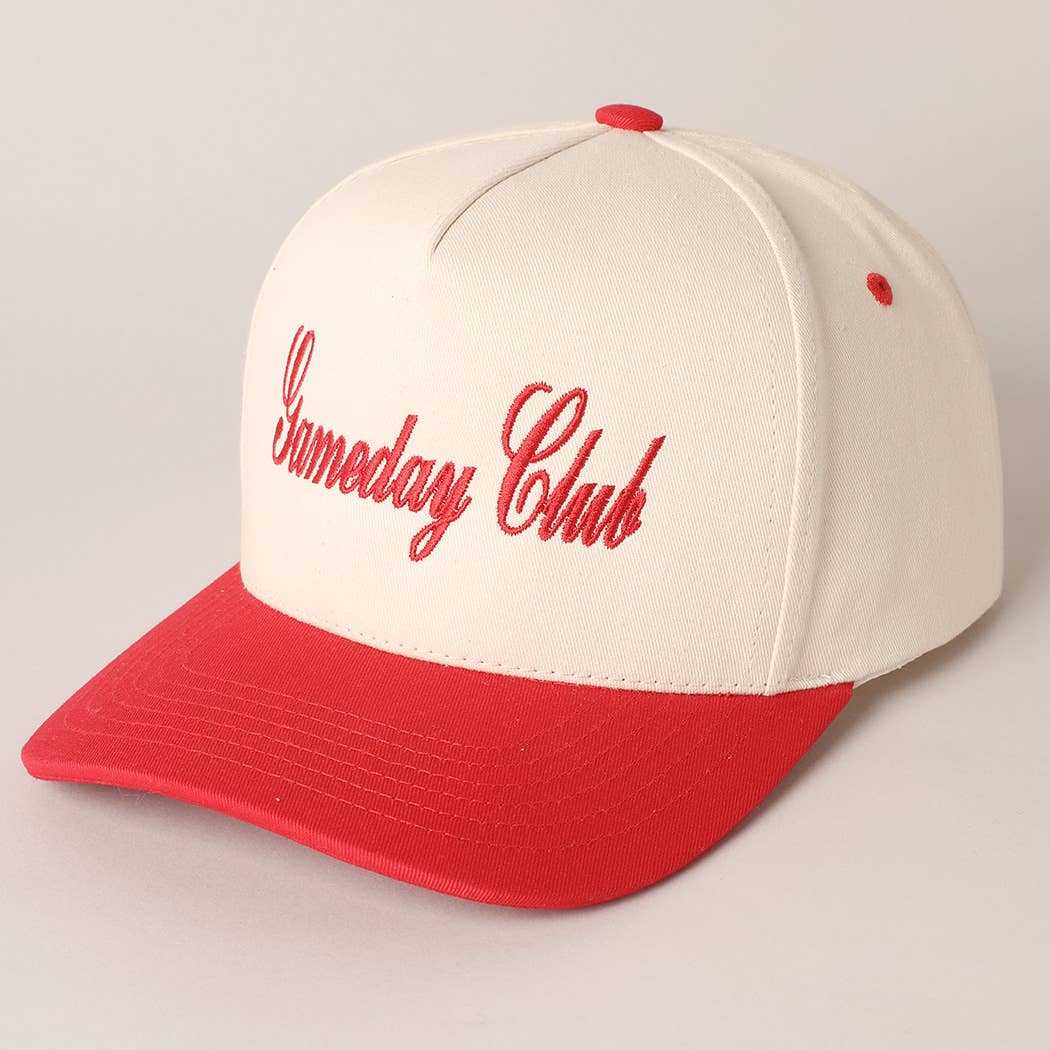 Gameday Club Embroidery Two Tone Baseball Cap TCM0002RED