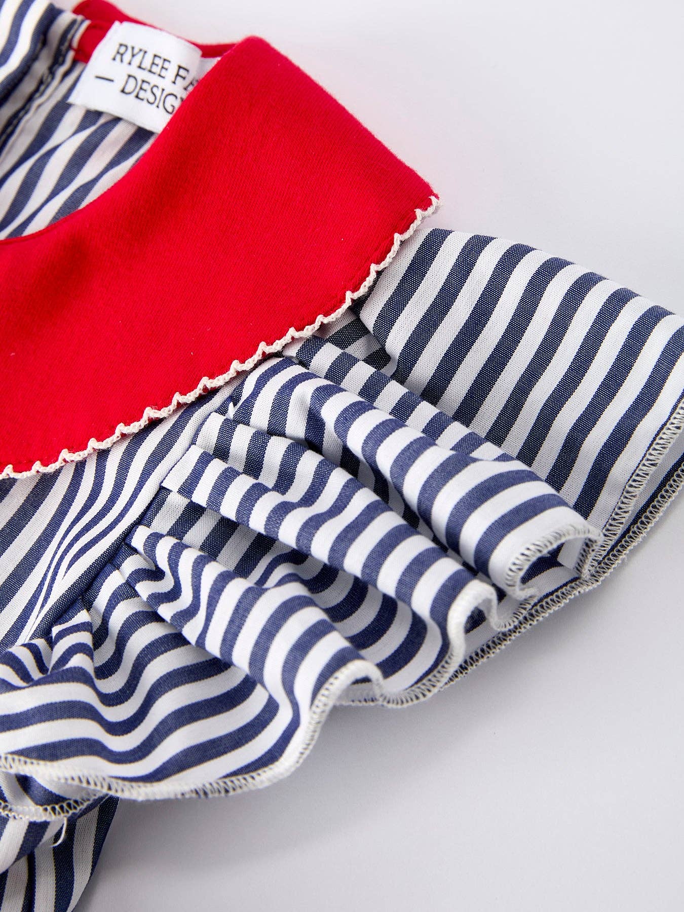 Girls Baseball Striped Ruffle Sleeve Dress 011226AJ