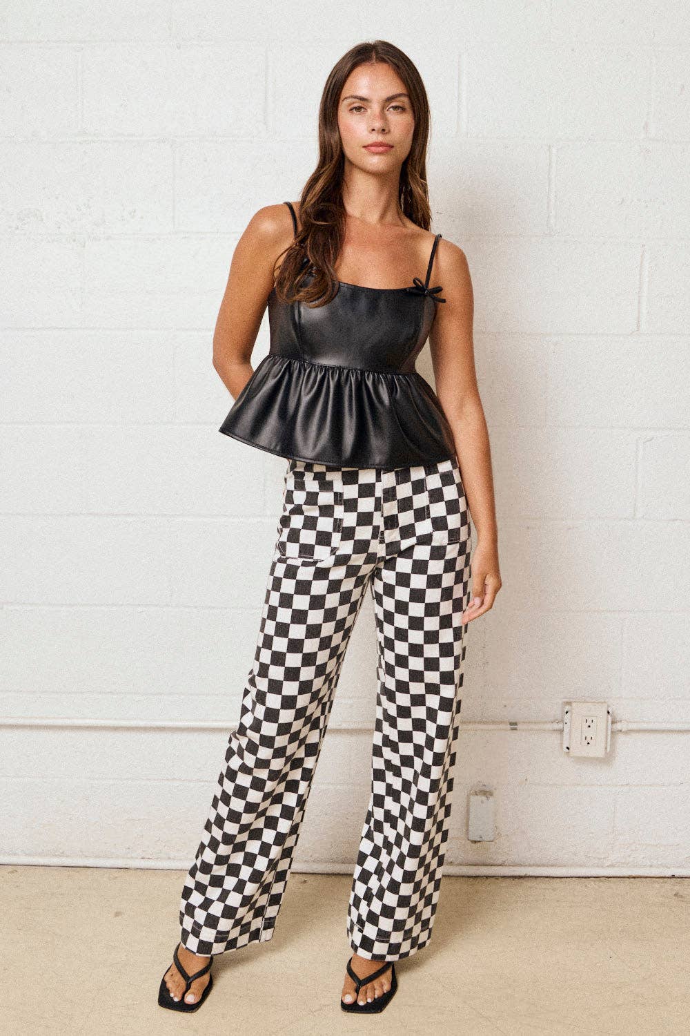 Demi Checkered Bottoms w Elastic Band-10425br