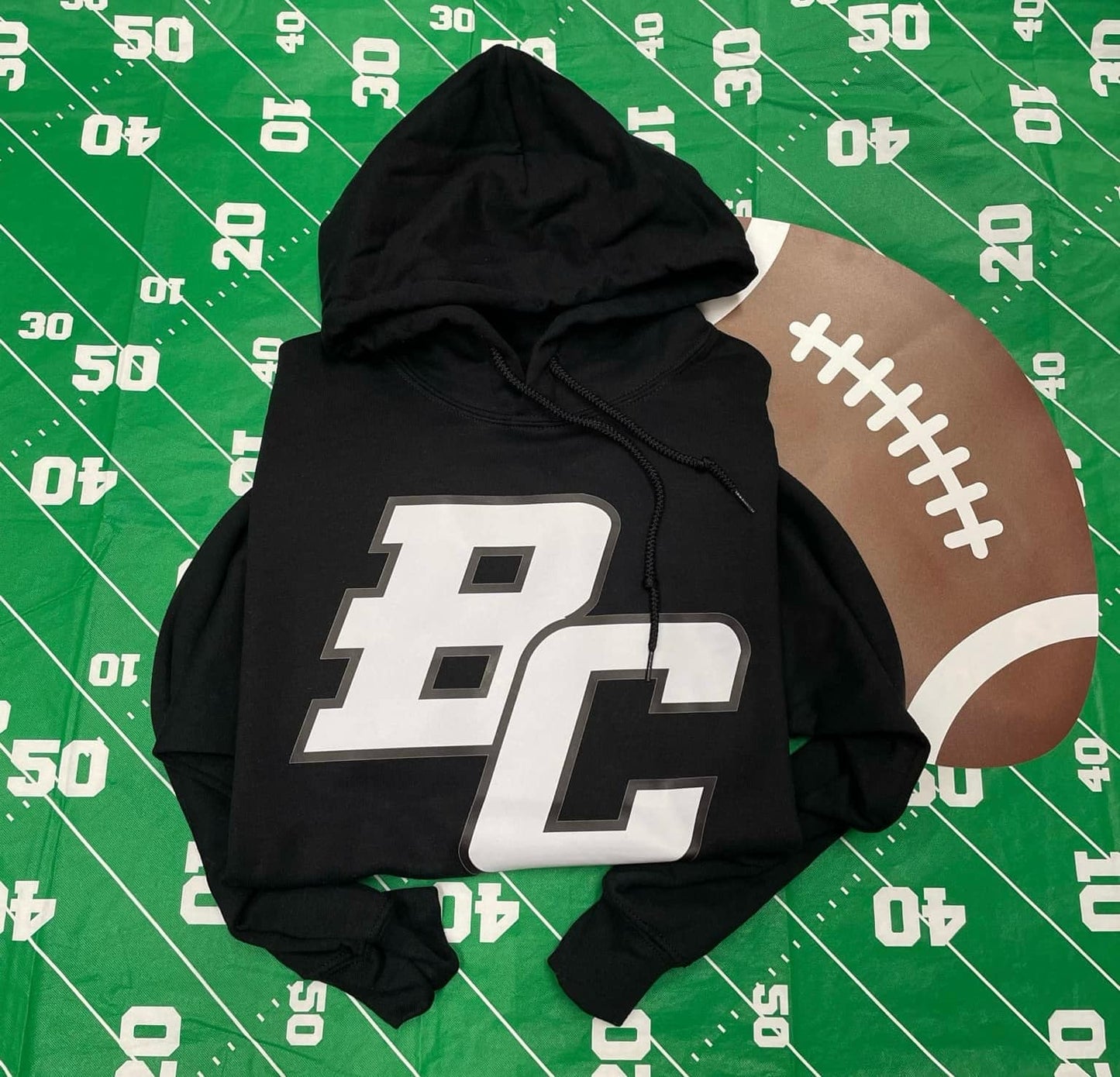 BC Hoodie "BC white block letters" hoodie