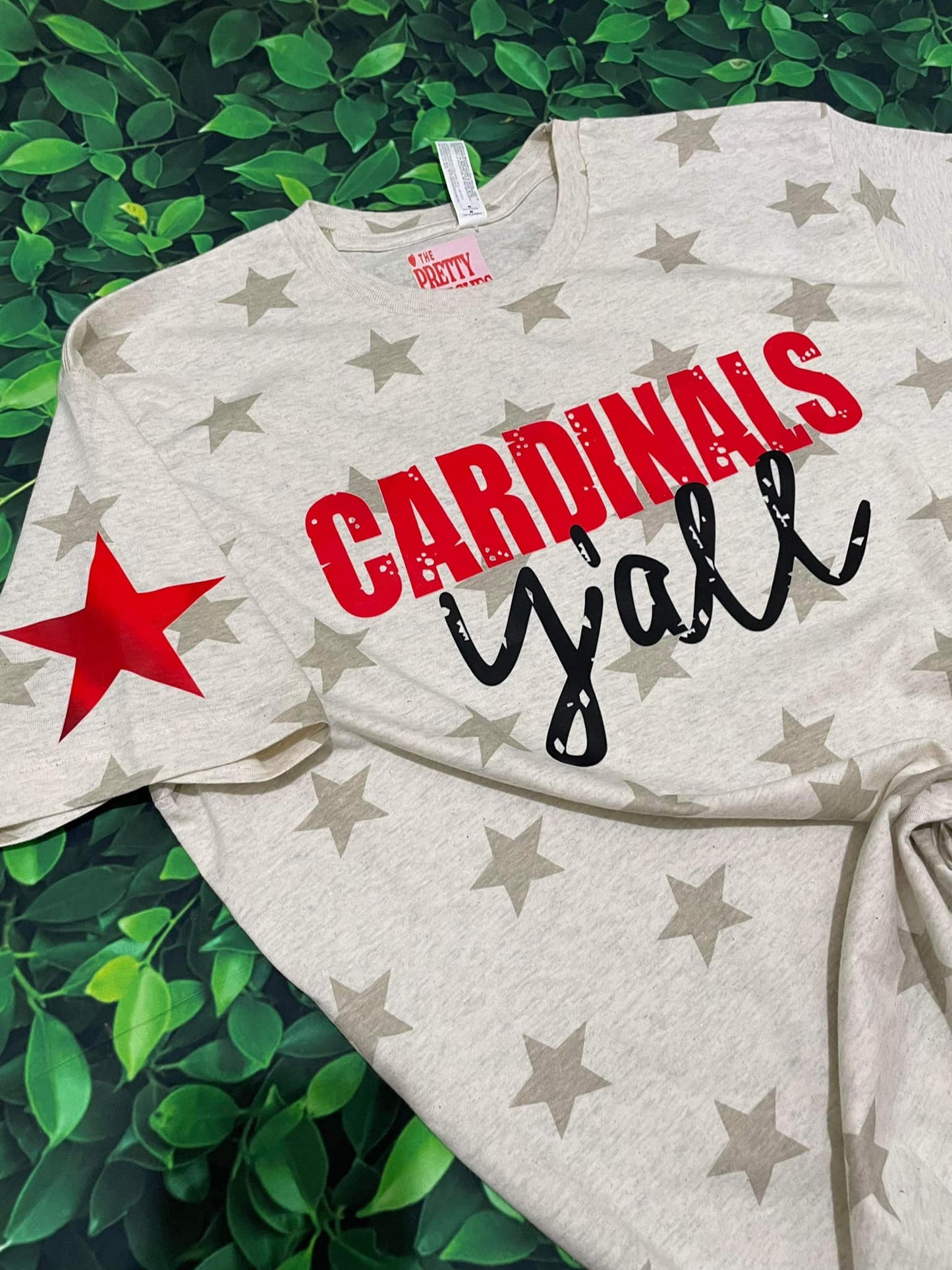 Cardinals yall "red and black font" red star