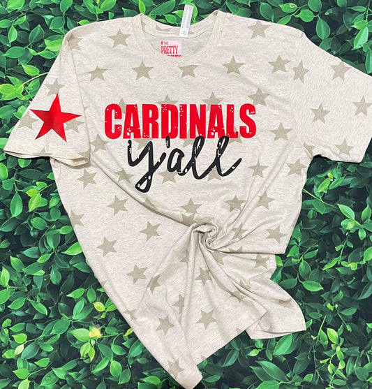 Cardinals yall "red and black font" red star