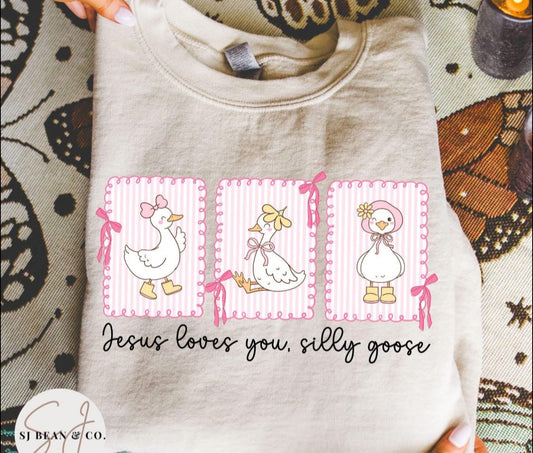 Jesus Loves You, Silly Goose - T SHIRT - (Jerzee/Gildan)