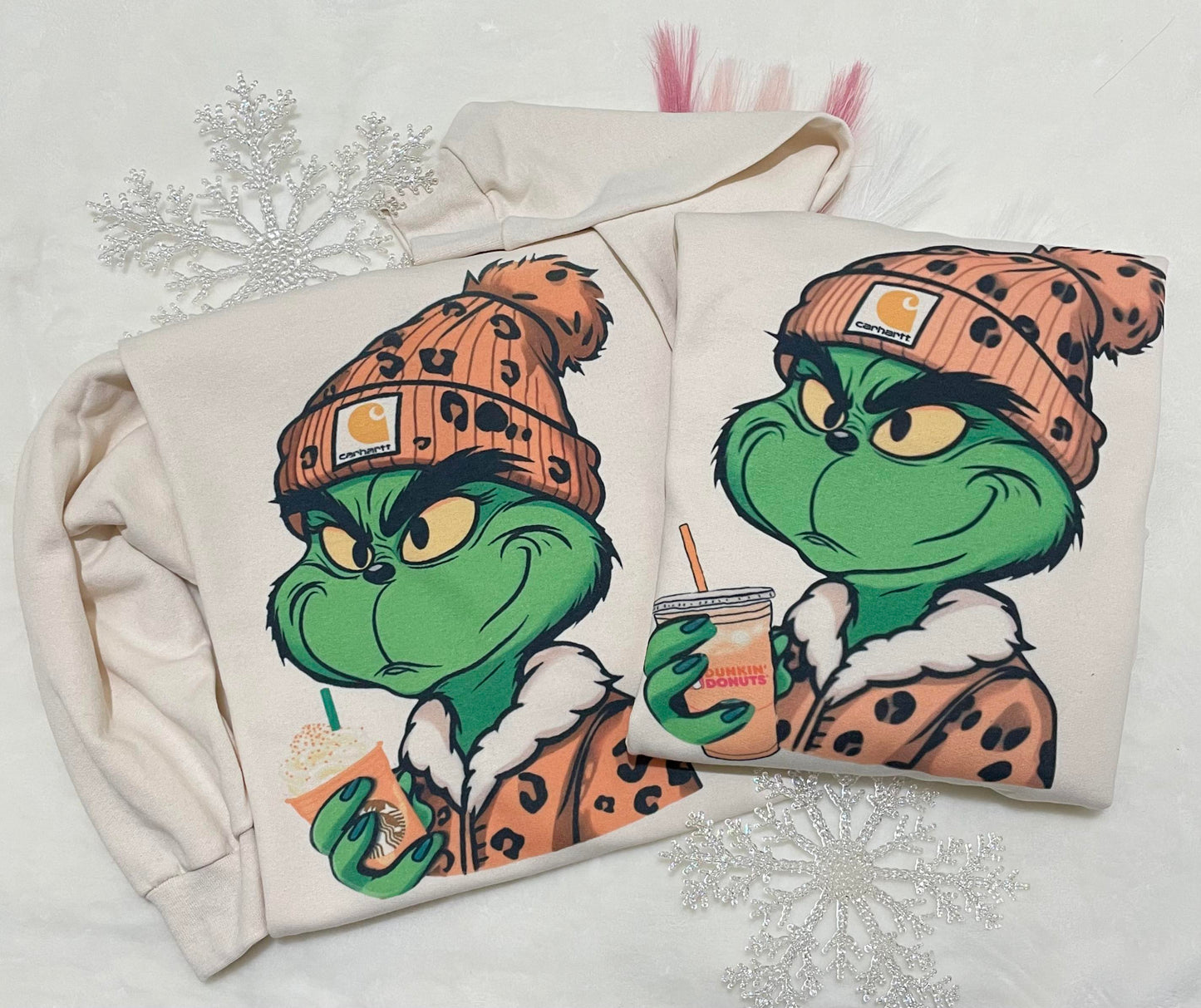 Boujee Grinch starbucks and dunkin- T-SHIRT