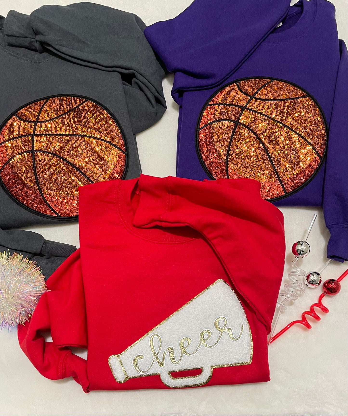 Chenille/sequin basketball T-shirt