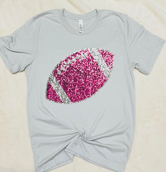 Faux hot pink football sequin