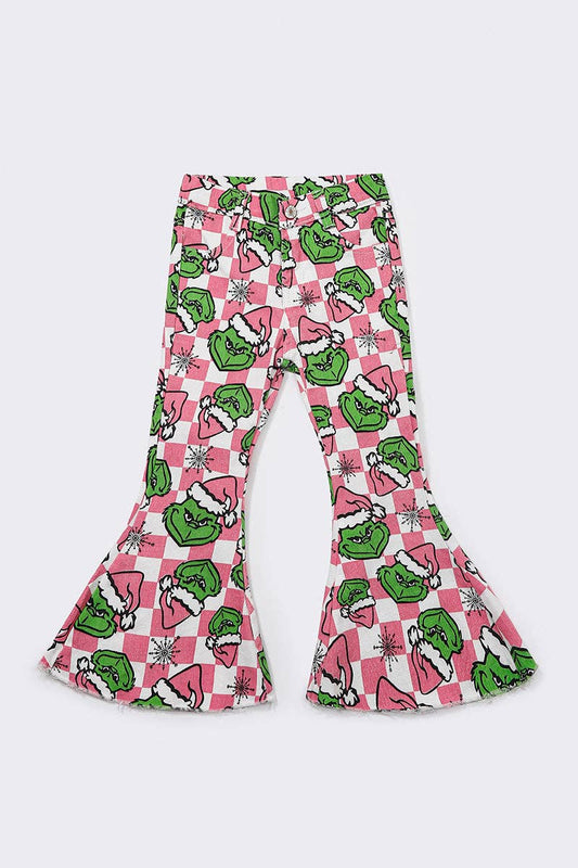 Pink checkered grinch pants P0483