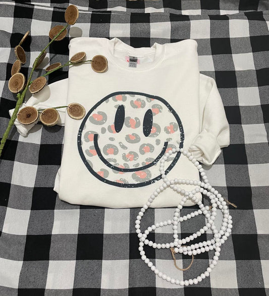 Cheetah pink smile sweatshirt