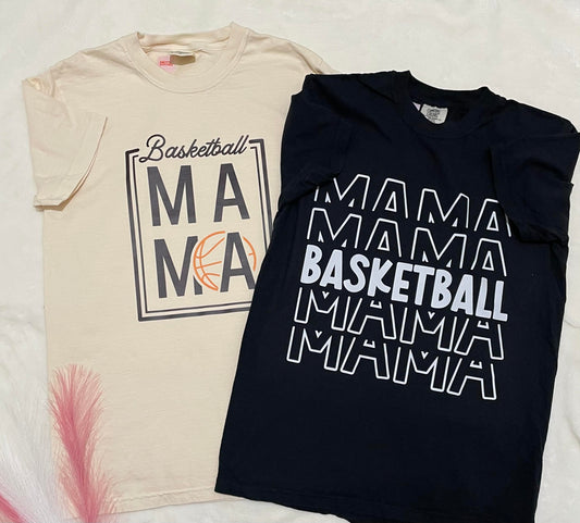 Basketball Mama white font T-shirt