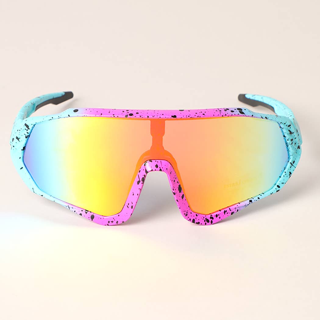 Multicolor Frame Tinted Lenses Sport Sunglasses- MFTLSS