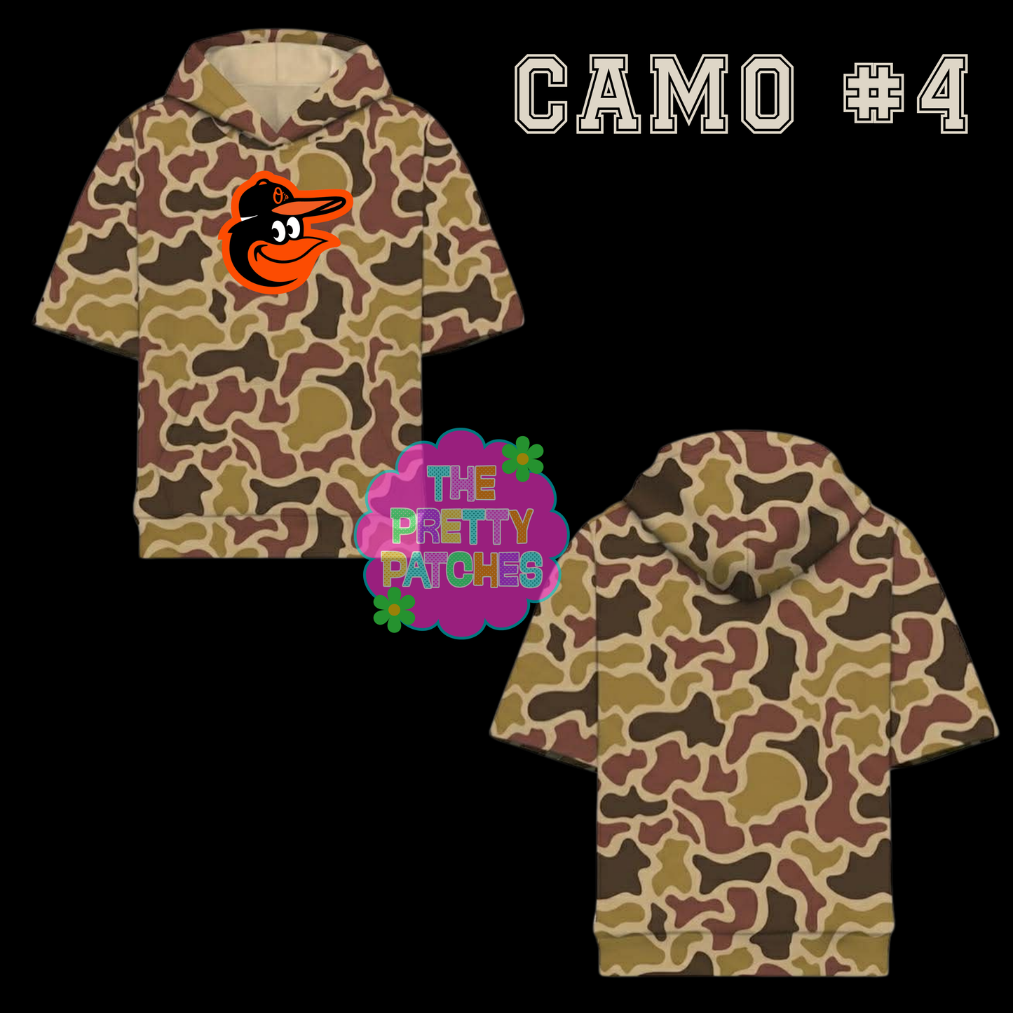 Camo Hooded Tees-ORIOLES-YOUTH - PREORDER (HAPPY DAYS) 071426KB