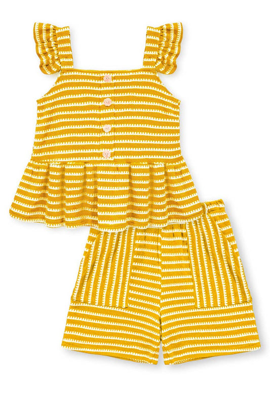 Girl's 2 pc Striped Short Set - 020926br2