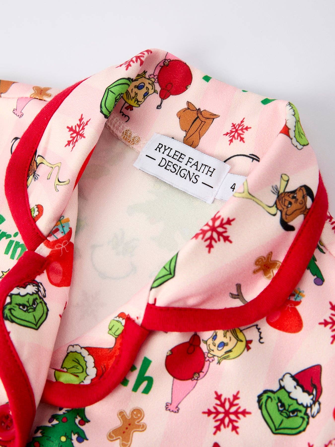 Rylee Faith Designs - Christmas Tree Character Baby Girls Ruffle Girls Pajamas Set- 10.23et