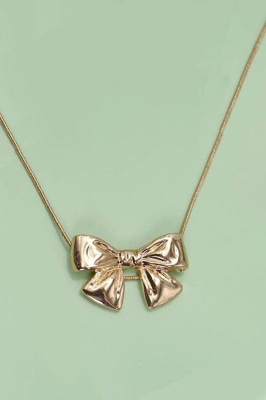 CLASSIC BOW SNAKE CHAIN NECKLACE 31N24