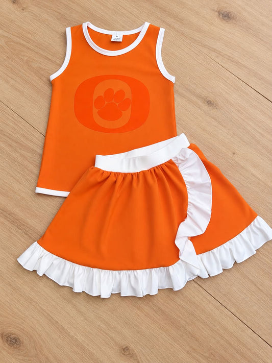 ORANGEFIELD (BOBCATS) GIRLS TWO PEICE SKIRT SET- (INSTORE)-  060326LW