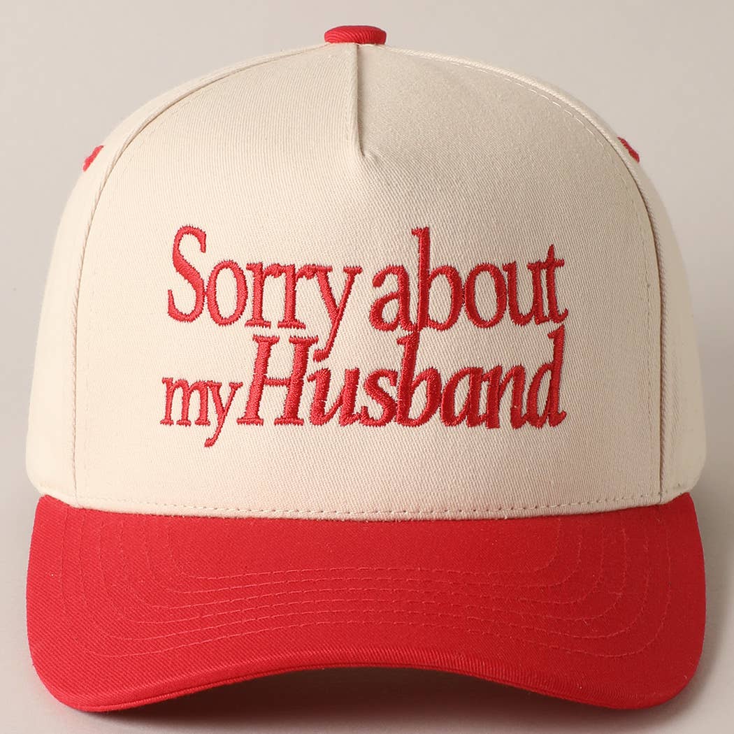 Sorry About My Wife / Husband Embroidery Cap TCM002RED