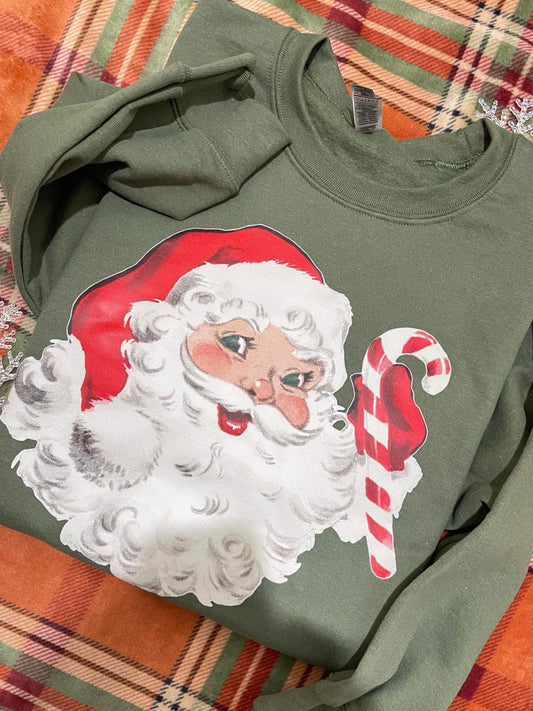 Vintage santa with Candy canes.