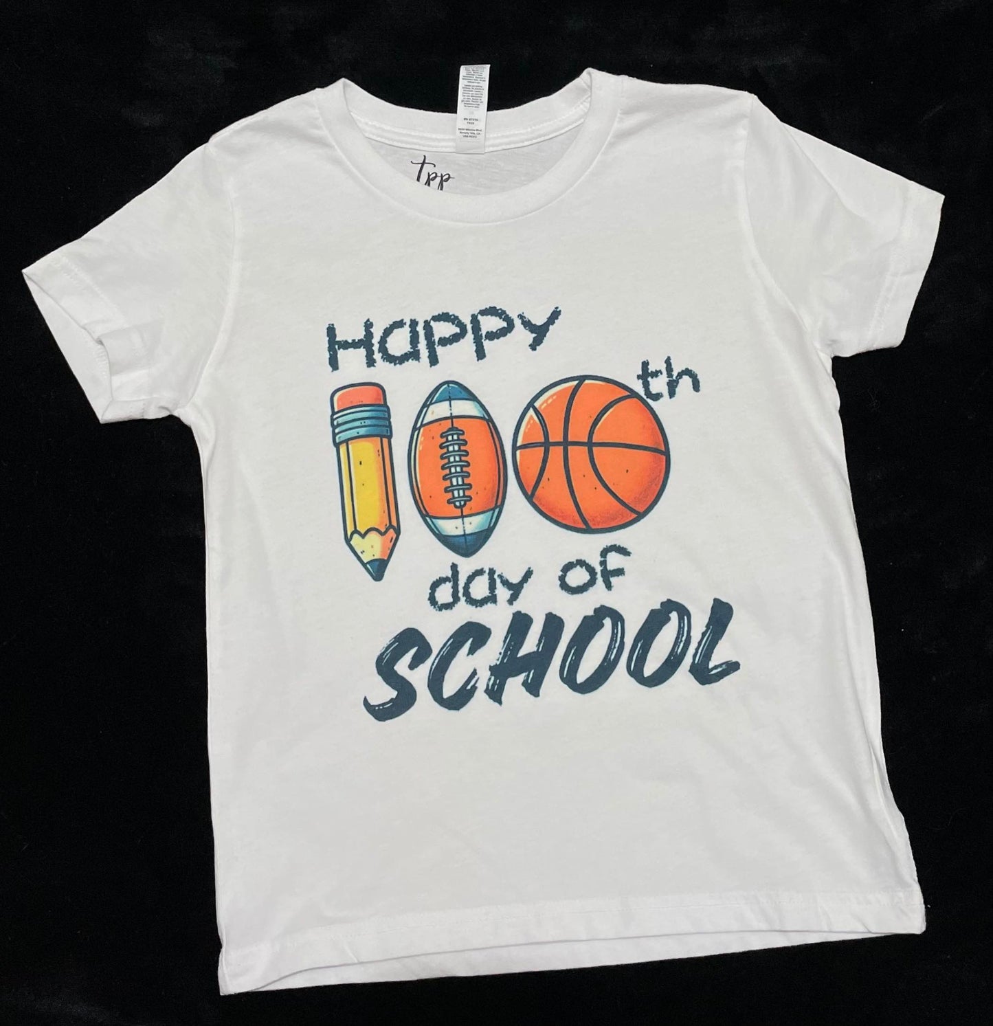 Happy 100th day of school "pencil football basket ball"