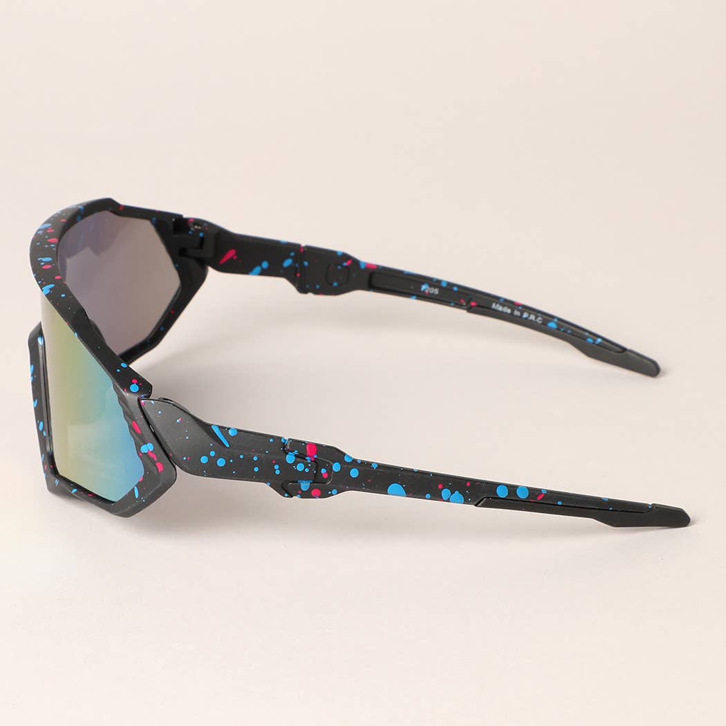 Multicolor Frame Tinted Lenses Sport Sunglasses- MFTLSS