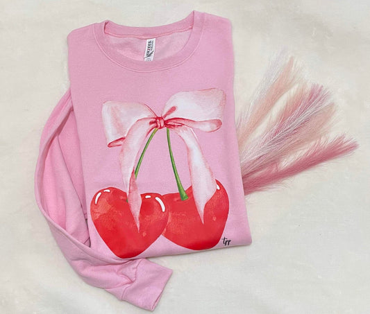 Cherries and bows sweatshirt