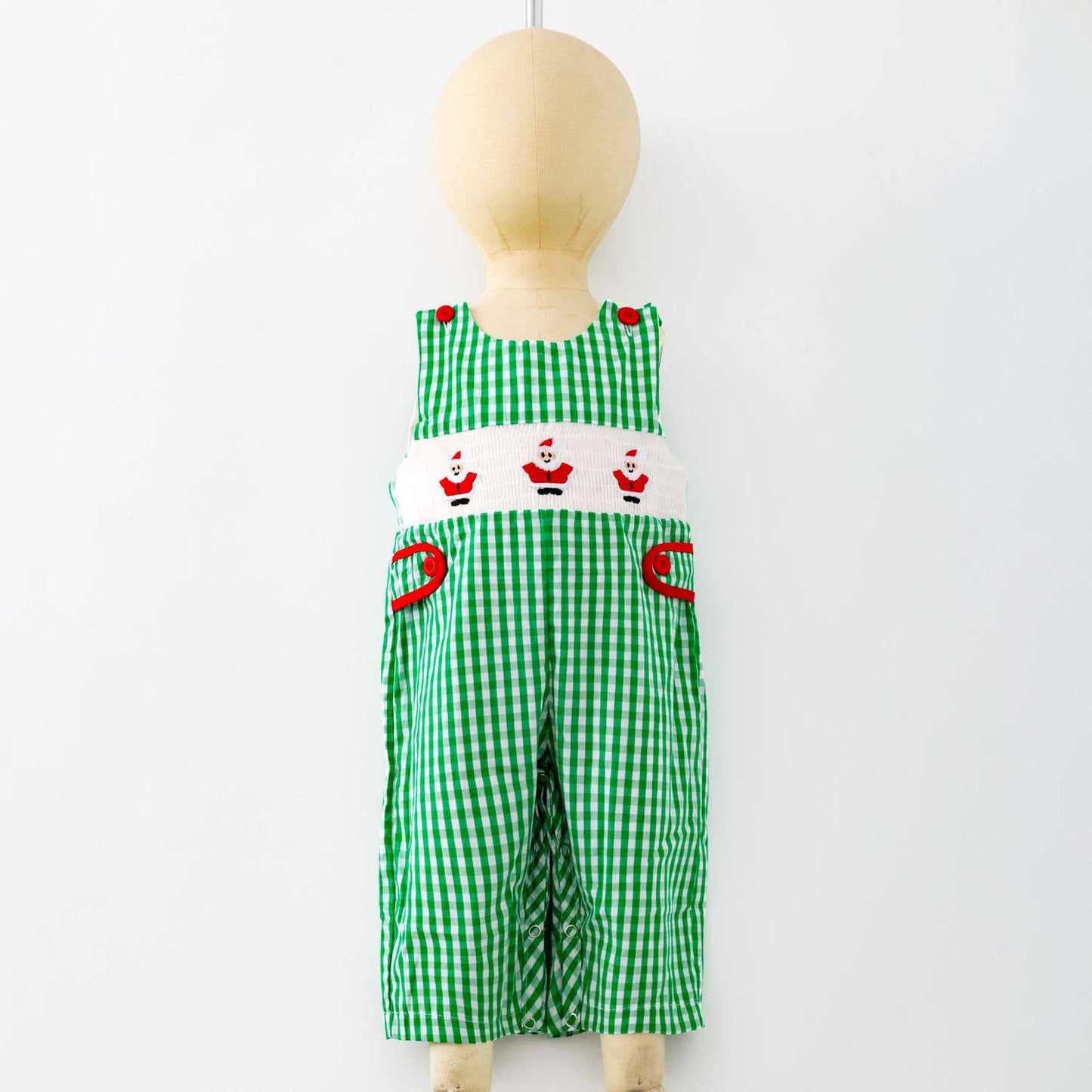 Green Gingham Smocked Baby Jon 46651