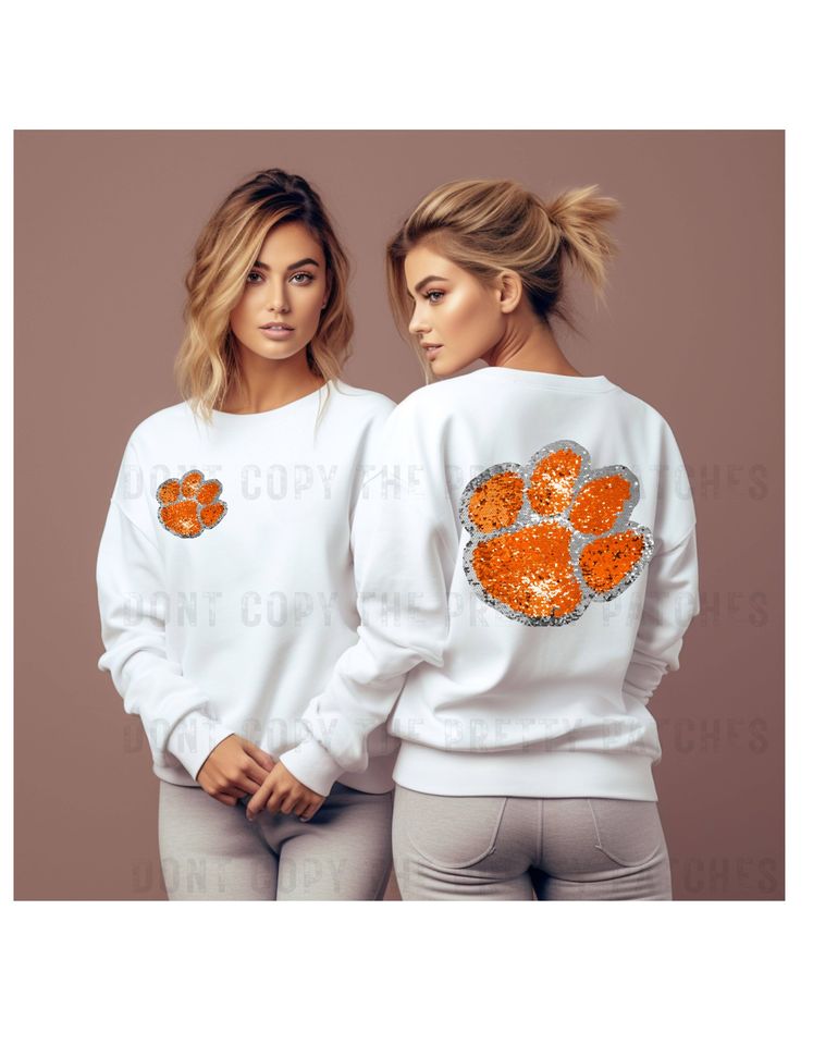 Bobcat Faux sequin paw Sweatshirt