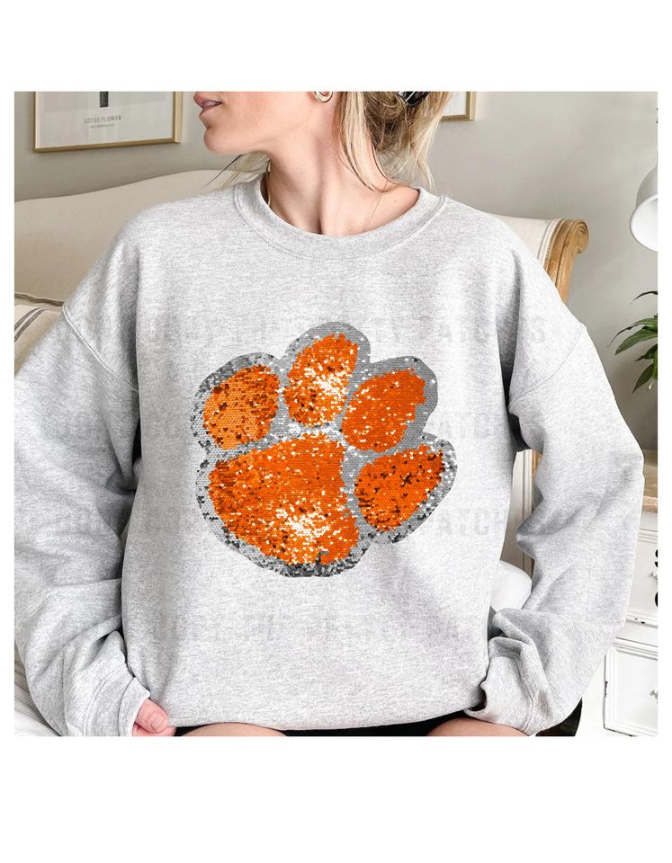 Bobcat Faux sequin paw Sweatshirt