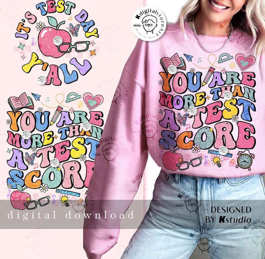 You are more than a test score "apples, glasses and clock" T-SHIRT