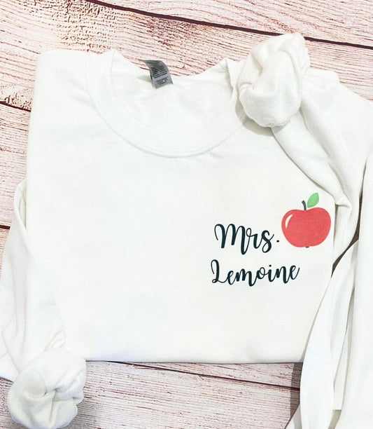 Custom Teacher names and Apples Sweatshirt