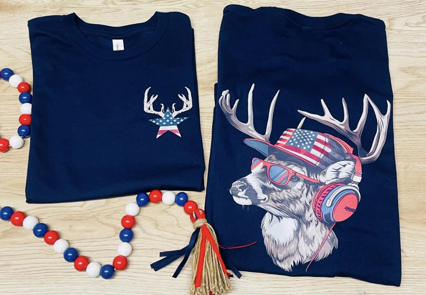 American Deer and Headphones T-Shirt