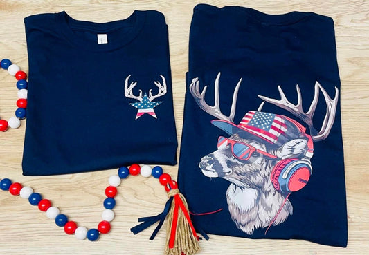 American Deer and Headphones T-Shirt