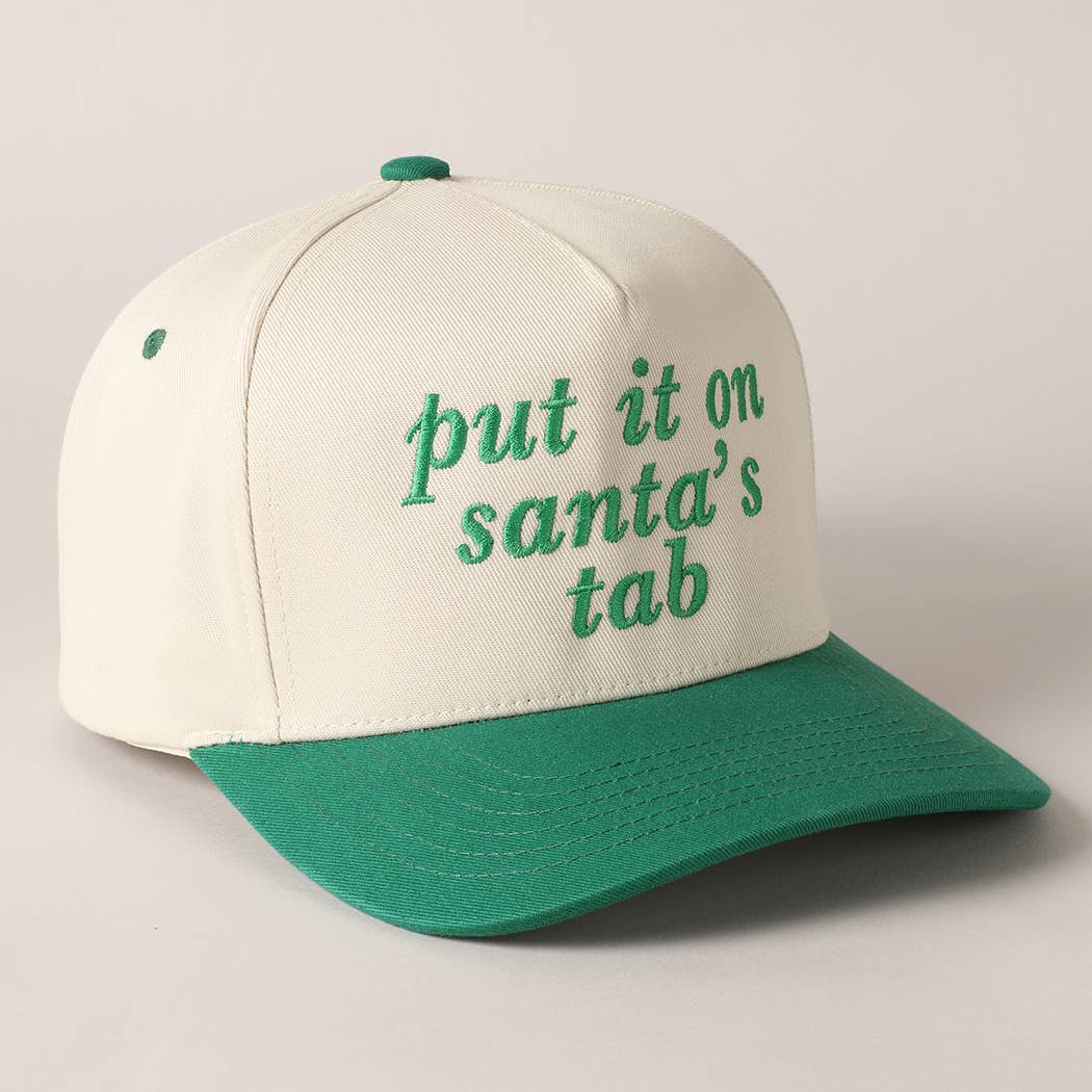 Put It On Santa's Tab Text Embroidery Baseball Cap TCM002RED