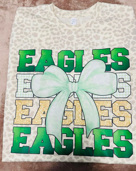 Eagles  (four rows and green bow) T-shirt