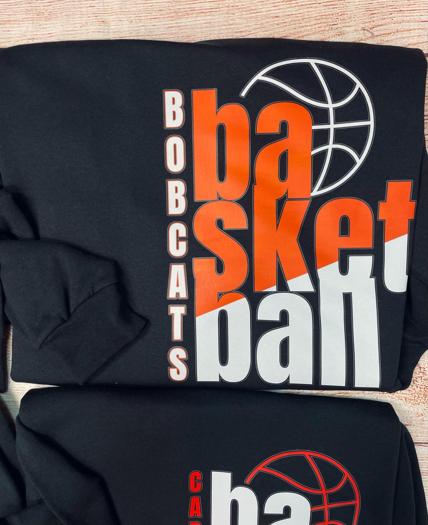 Bobcats Basketball (basketball orange and white font) LONG SLEEVE (gildan)