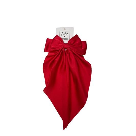 Large Satin Bow Red-LSBR
