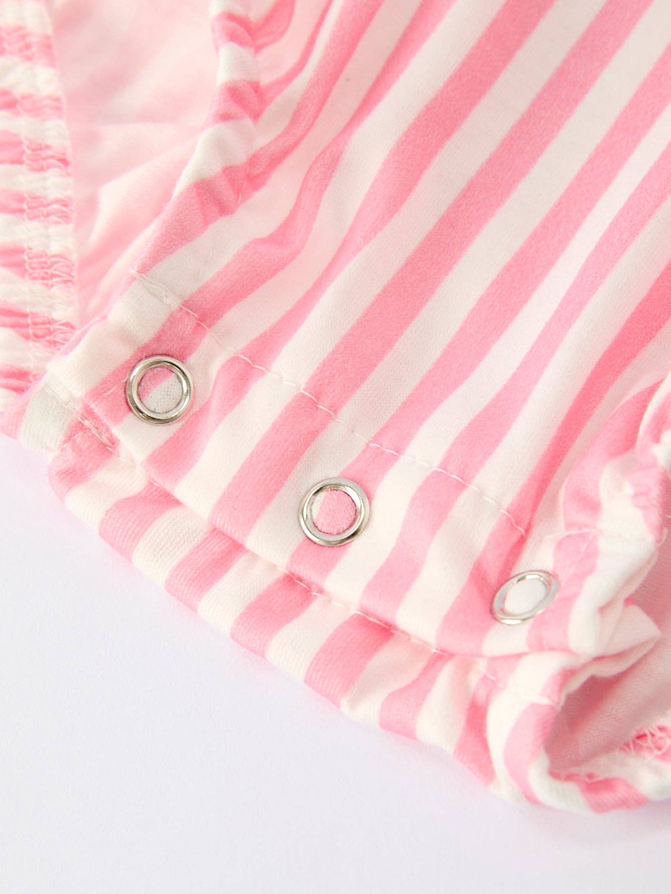 Baby Girls Baseball Embroidery pink stripe Romper 011226AJ