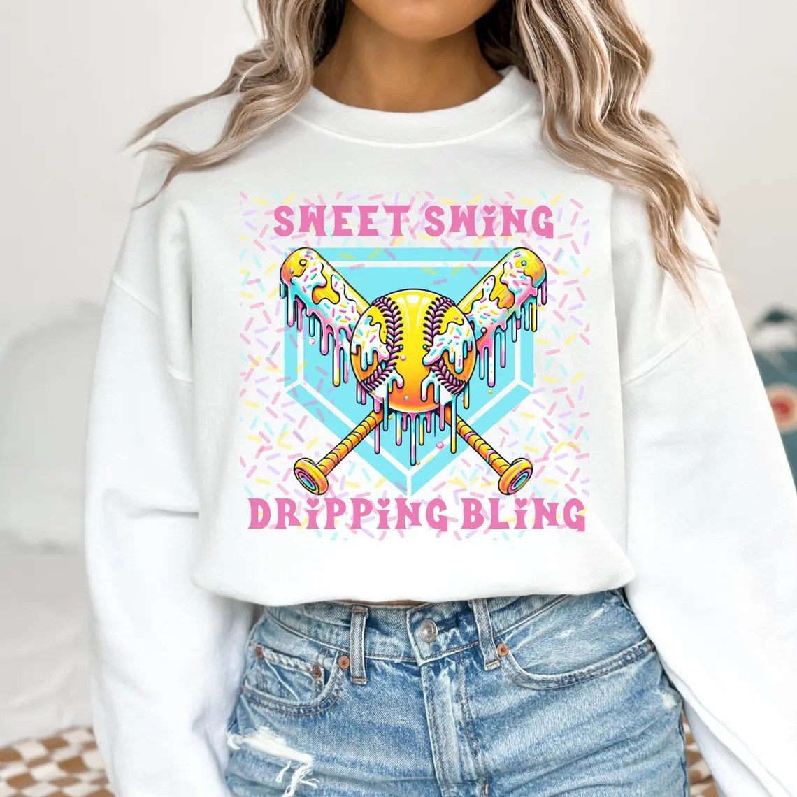 Sweet swing dripping bling T SHIRT - (Gildan)