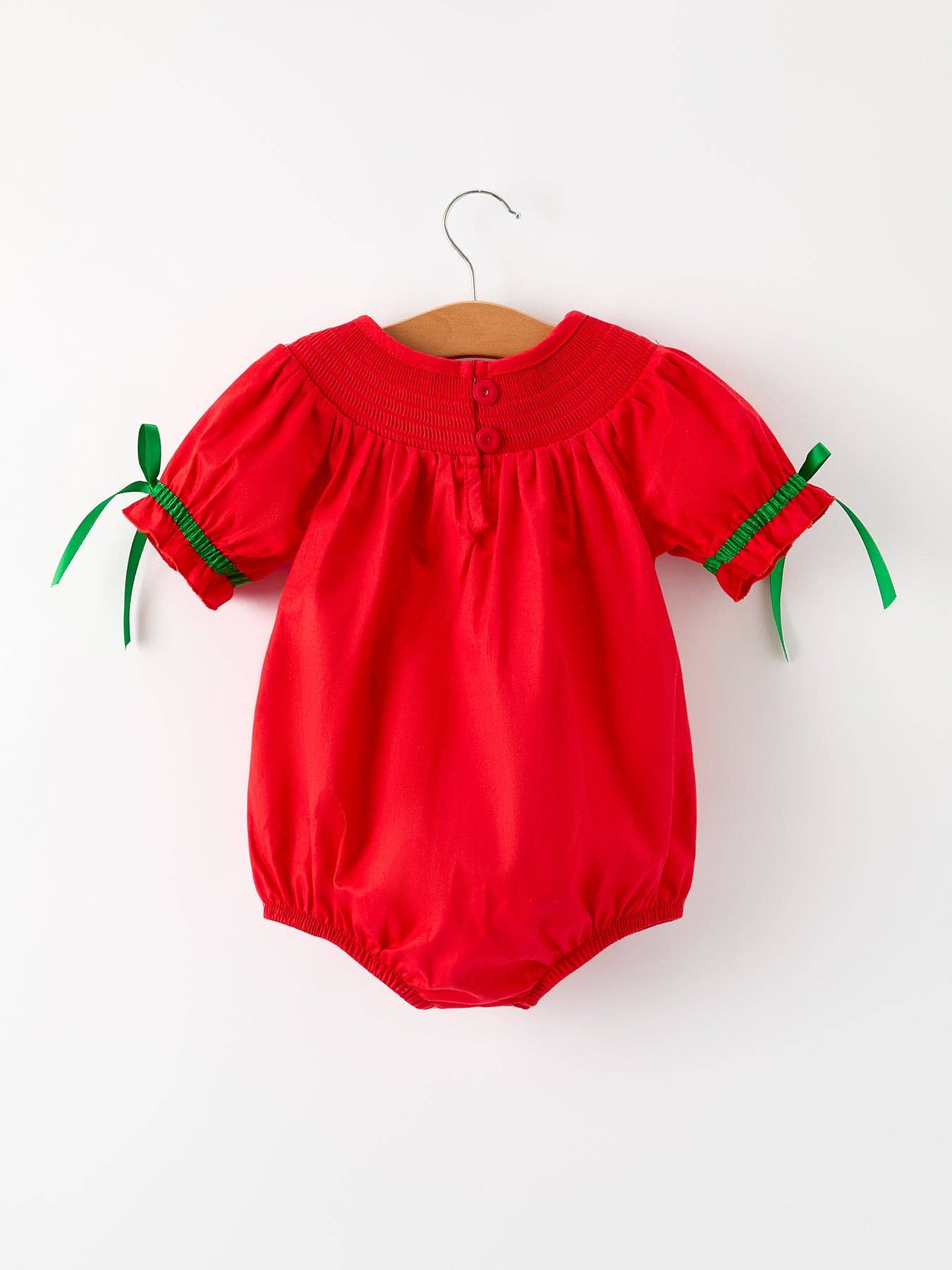 Rylee Faith Designs - Christmas Baby Romper: Adorable Green Christmas Tree Embroidery-101825jb